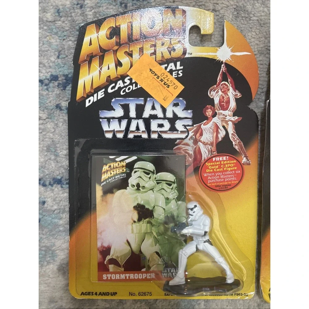 Lot 2 Star Wars Action Masters Die Cast Metal Stormtrooper & Luke Skywalker